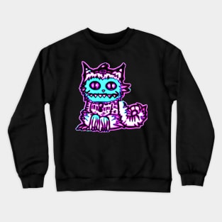 Weirdcore Neon Cat Crewneck Sweatshirt